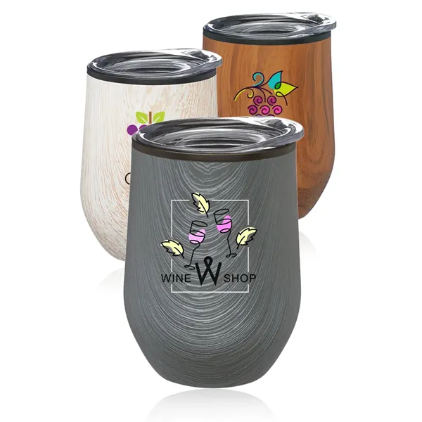 12 oz. Palmera Stemless Wine Glasses with Lid - 12 oz. Palmera Stemless Wine Glasses with Lid - Image 0 of 7