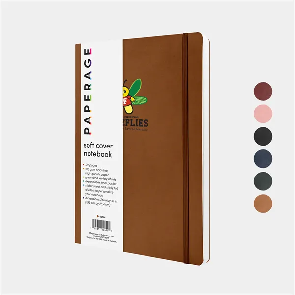 PAPERAGE® Softcover Large Lined Notebook with 176 Pages - PAPERAGE® Softcover Large Lined Notebook with 176 Pages - Image 0 of 6