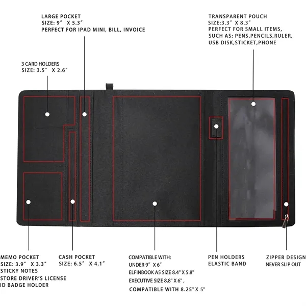 Multi Organizerfits A5 Size Notebook Folio Cover - Multi Organizerfits A5 Size Notebook Folio Cover - Image 1 of 4