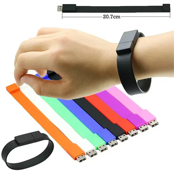 16GB Wristband Flash Drives Wcustom Logo Usb Drive - 16GB Wristband Flash Drives Wcustom Logo Usb Drive - Image 0 of 3