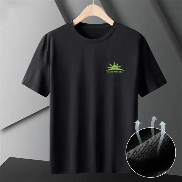 Athletic Crew Neck Tee Gym Quick Dry Short Sleeve T Shirt - Athletic Crew Neck Tee Gym Quick Dry Short Sleeve T Shirt - Image 1 of 5