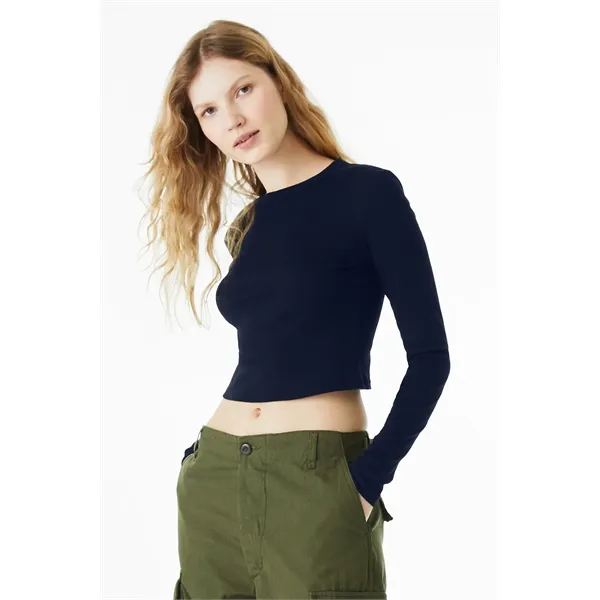 Women's Micro Rib Long Sleeve Baby Tee - Women's Micro Rib Long Sleeve Baby Tee - Image 17 of 25