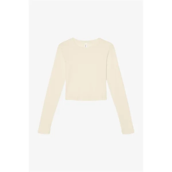 Women's Micro Rib Long Sleeve Baby Tee - Women's Micro Rib Long Sleeve Baby Tee - Image 16 of 25