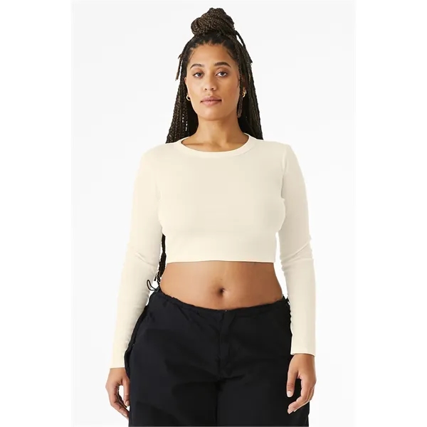 Women's Micro Rib Long Sleeve Baby Tee - Women's Micro Rib Long Sleeve Baby Tee - Image 11 of 25