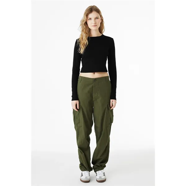 Women's Micro Rib Long Sleeve Baby Tee - Women's Micro Rib Long Sleeve Baby Tee - Image 9 of 25