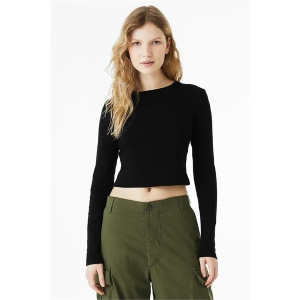 Women's Micro Rib Long Sleeve Baby Tee - Women's Micro Rib Long Sleeve Baby Tee - Image 6 of 25