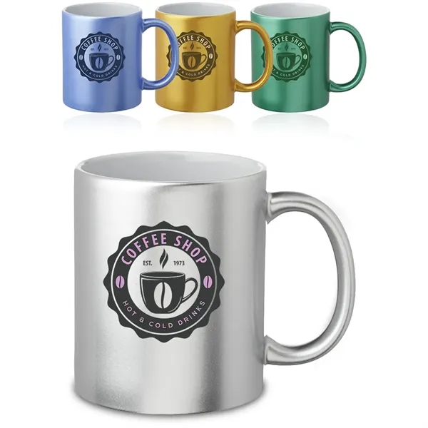 11 oz. Metallic Ceramic Custom Mug - 11 oz. Metallic Ceramic Custom Mug - Image 0 of 12