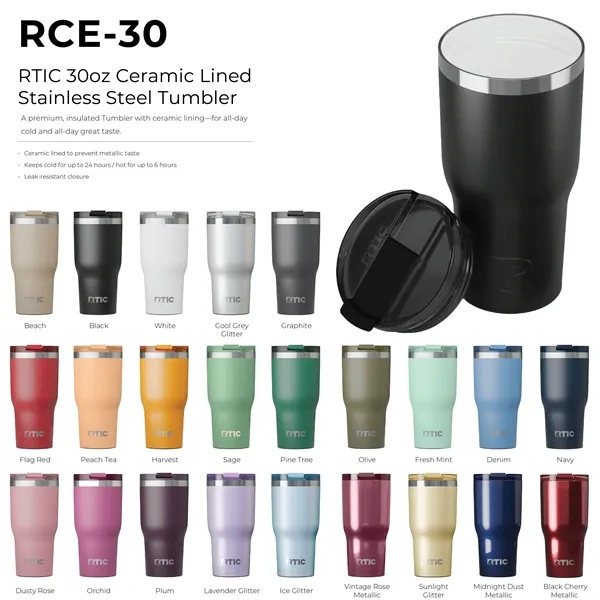 RTIC 30oz Ceramic Lined Stainless Tumbler - RTIC 30oz Ceramic Lined Stainless Tumbler - Image 1 of 70
