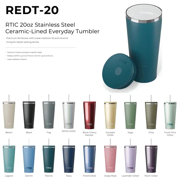 RTIC 20oz Stainless Steel Ceramic-Lined Everyday Tumbler - RTIC 20oz Stainless Steel Ceramic-Lined Everyday Tumbler - Image 1 of 60