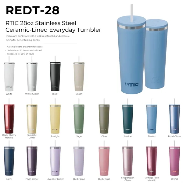 RTIC 28oz Stainless Steel Ceramic-Lined Everyday Tumbler - RTIC 28oz Stainless Steel Ceramic-Lined Everyday Tumbler - Image 1 of 61