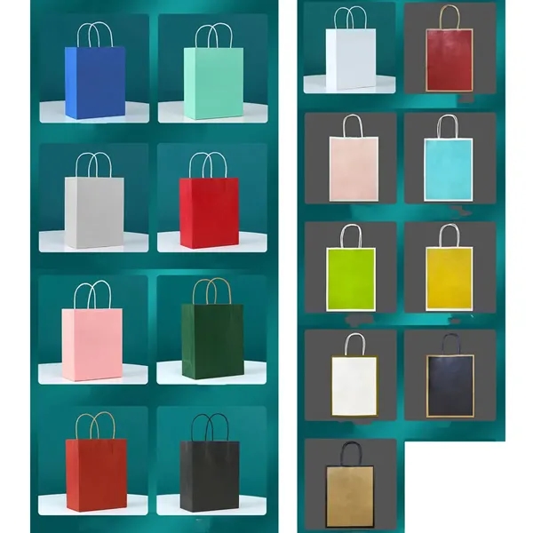 Multi-Color Kraft Paper Bags for Gifts and Packaging - Multi-Color Kraft Paper Bags for Gifts and Packaging - Image 2 of 9