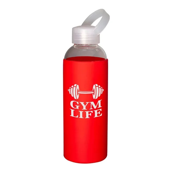 18 oz Glass Bottle With Color Silicone Sleeve - 18 oz Glass Bottle With Color Silicone Sleeve - Image 0 of 2
