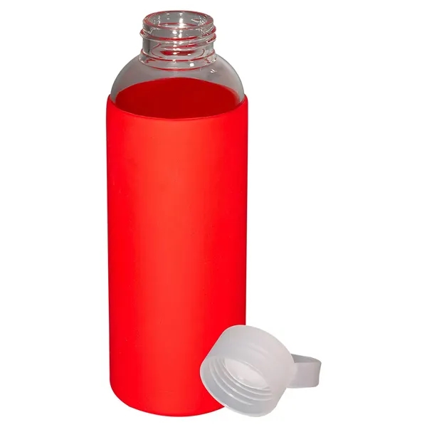 18 oz Glass Bottle With Color Silicone Sleeve - 18 oz Glass Bottle With Color Silicone Sleeve - Image 1 of 2