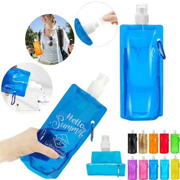 Reusable Drinking Water Bag with Carabiner Clip - Reusable Drinking Water Bag with Carabiner Clip - Image 0 of 5