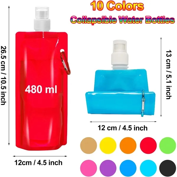 Reusable Drinking Water Bag with Carabiner Clip - Reusable Drinking Water Bag with Carabiner Clip - Image 1 of 5