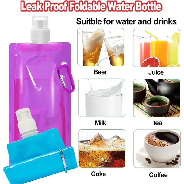 Reusable Drinking Water Bag with Carabiner Clip - Reusable Drinking Water Bag with Carabiner Clip - Image 4 of 5