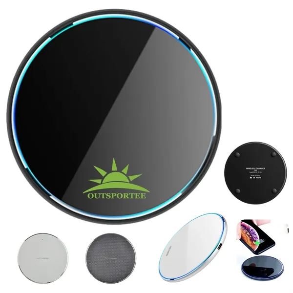 15W Fast Wireless Qi Universal Round Desktop Charging Pad - 15W Fast Wireless Qi Universal Round Desktop Charging Pad - Image 0 of 10