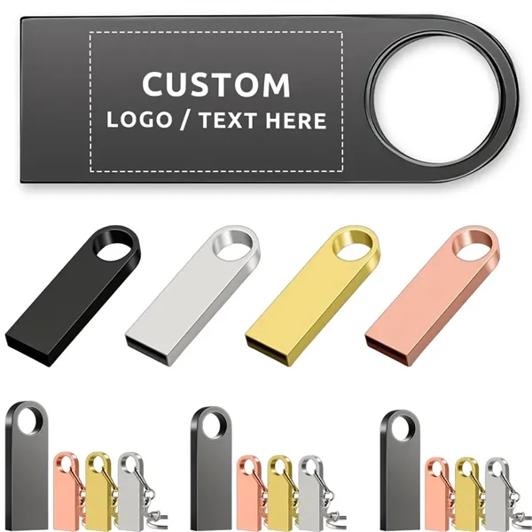 High-Speed USB 32GB Metal Flash Drive with Keychain - High-Speed USB 32GB Metal Flash Drive with Keychain - Image 0 of 9