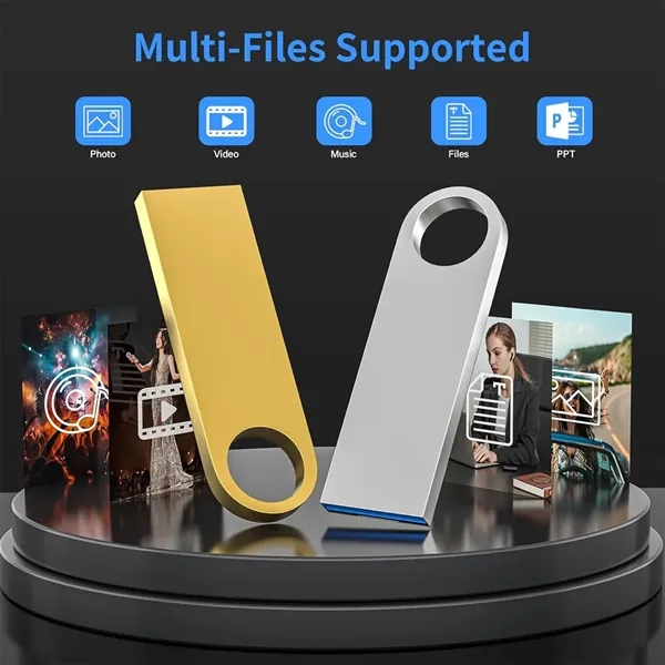 High-Speed USB 32GB Metal Flash Drive with Keychain - High-Speed USB 32GB Metal Flash Drive with Keychain - Image 8 of 9