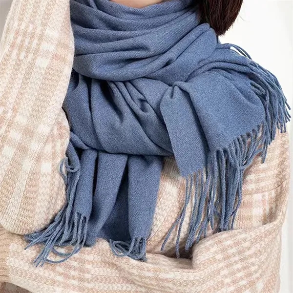 Soft Cashmere Feel Pashmina Wrap Scarf for Autumn Winter - Soft Cashmere Feel Pashmina Wrap Scarf for Autumn Winter - Image 10 of 12