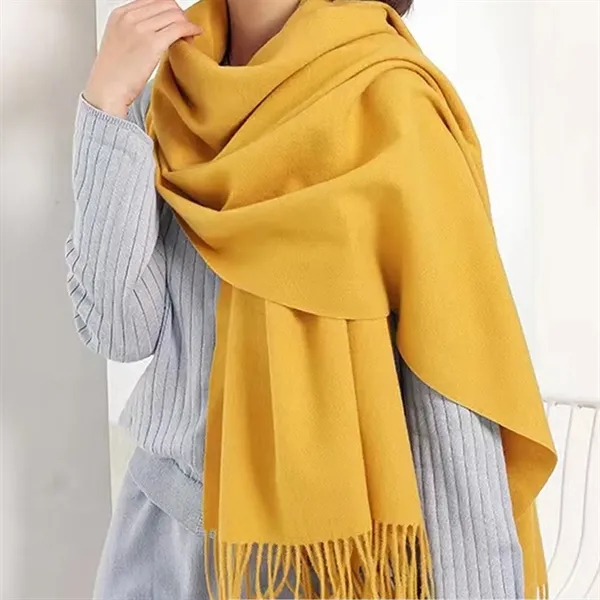 Soft Cashmere Feel Pashmina Wrap Scarf for Autumn Winter - Soft Cashmere Feel Pashmina Wrap Scarf for Autumn Winter - Image 11 of 12