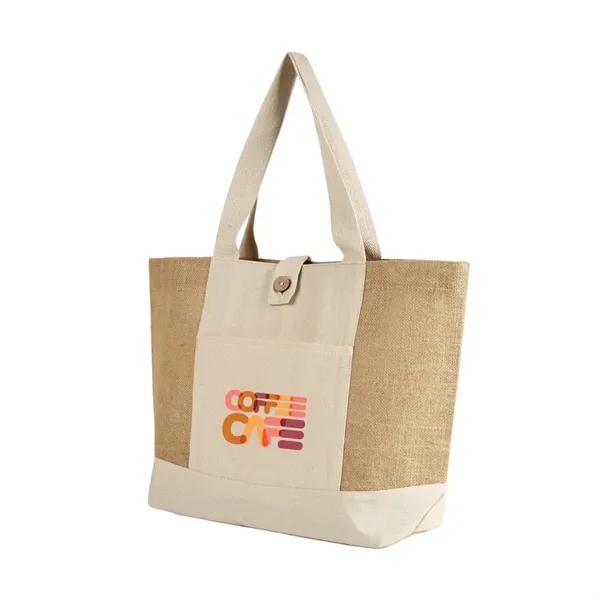 Emma Jute and Cotton Shopper Tote - Emma Jute and Cotton Shopper Tote - Image 2 of 6