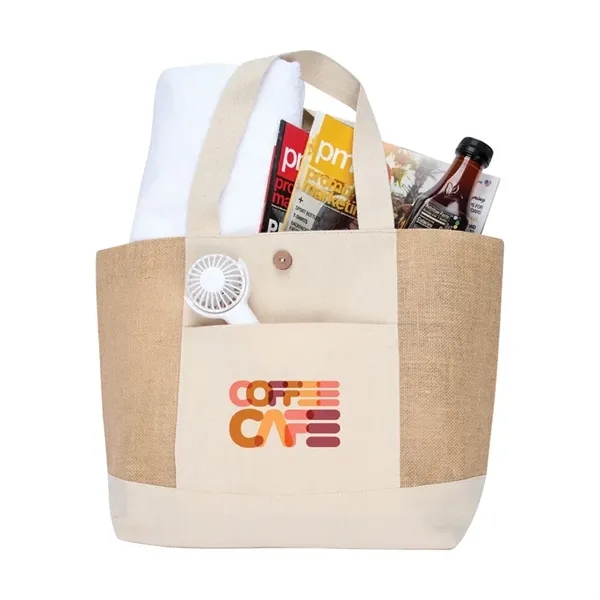 Emma Jute and Cotton Shopper Tote - Emma Jute and Cotton Shopper Tote - Image 5 of 6