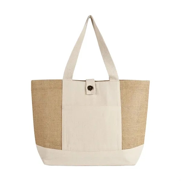 Emma Jute and Cotton Shopper Tote - Emma Jute and Cotton Shopper Tote - Image 6 of 6