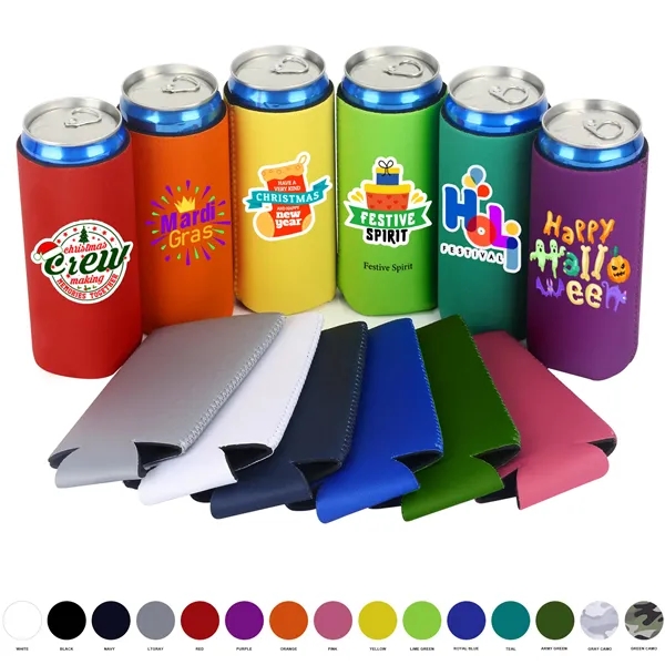 Collapsible 12Oz Slim Can Cooler - Collapsible 12Oz Slim Can Cooler - Image 0 of 17