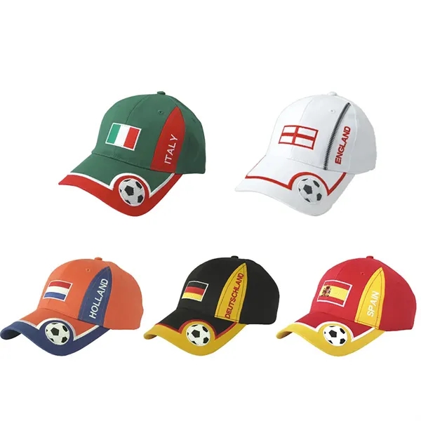 World Cup Soccer Cap Custom Embroidery Baseball Hat - World Cup Soccer Cap Custom Embroidery Baseball Hat - Image 0 of 5