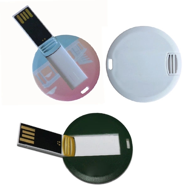 Custom Round Card USB Flash Drive - Custom Round Card USB Flash Drive - Image 1 of 2
