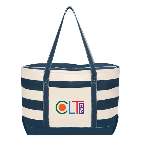 Cotton Canvas Nautical Tote Bag - Cotton Canvas Nautical Tote Bag - Image 9 of 15