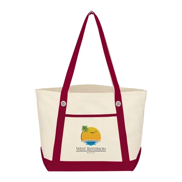 Medium Cotton Canvas Sailing Tote Bag - Medium Cotton Canvas Sailing Tote Bag - Image 29 of 37