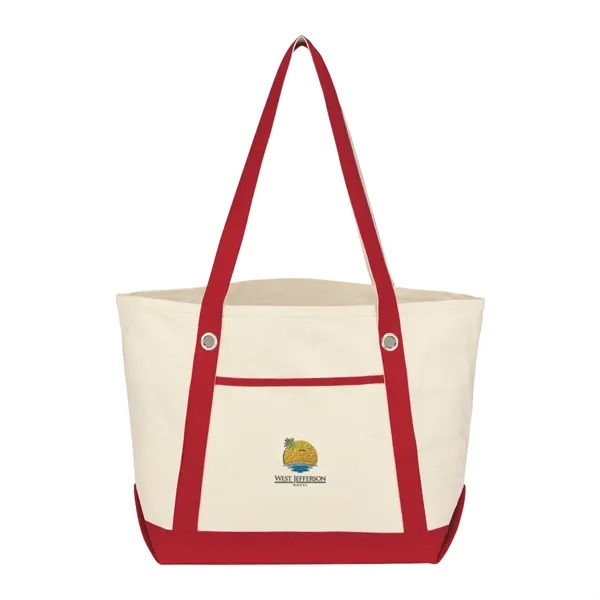 Medium Cotton Canvas Sailing Tote Bag - Medium Cotton Canvas Sailing Tote Bag - Image 34 of 37
