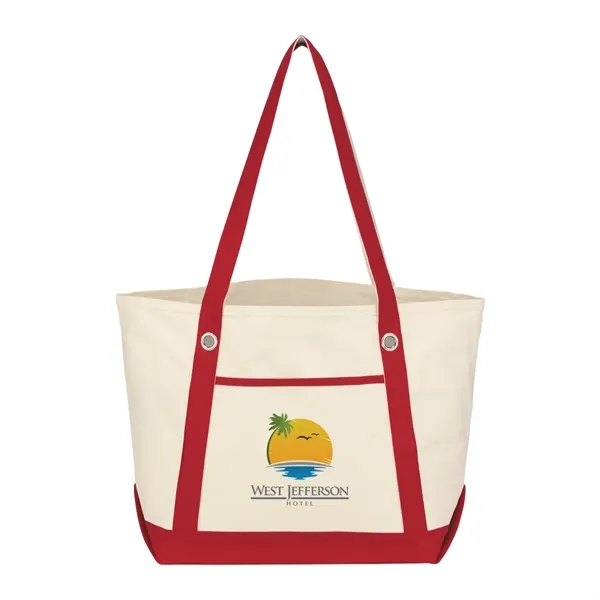 Medium Cotton Canvas Sailing Tote Bag - Medium Cotton Canvas Sailing Tote Bag - Image 36 of 37