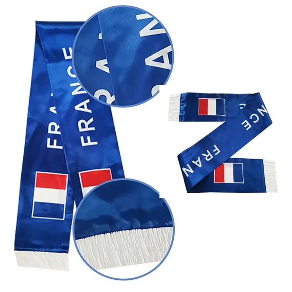 Polyester Soccer Scarf - World Cup Fan Wear Accessory - Polyester Soccer Scarf - World Cup Fan Wear Accessory - Image 1 of 6