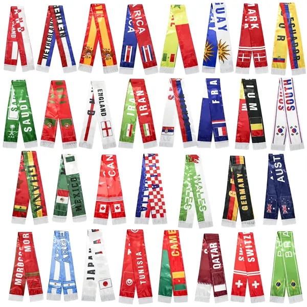 Polyester Soccer Scarf - World Cup Fan Wear Accessory - Polyester Soccer Scarf - World Cup Fan Wear Accessory - Image 2 of 6