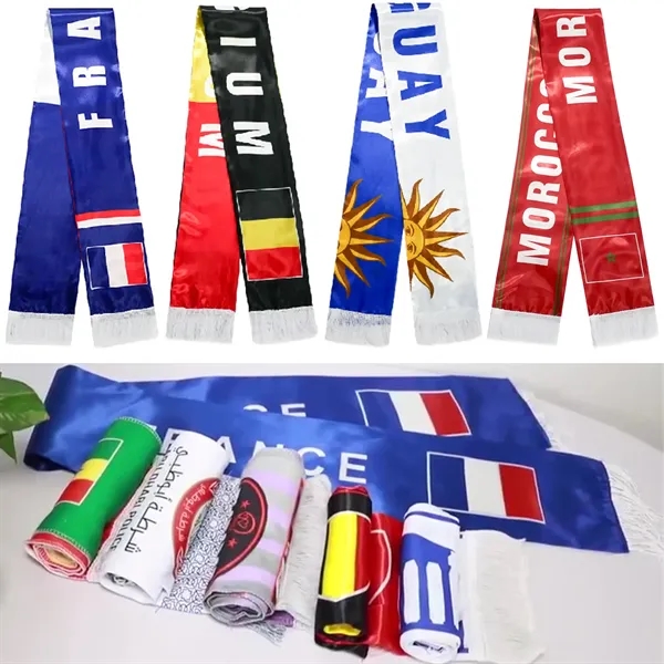 Polyester Soccer Scarf - World Cup Fan Wear Accessory - Polyester Soccer Scarf - World Cup Fan Wear Accessory - Image 4 of 6