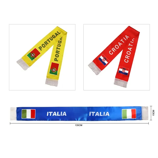 Polyester Soccer Scarf - World Cup Fan Wear Accessory - Polyester Soccer Scarf - World Cup Fan Wear Accessory - Image 6 of 6