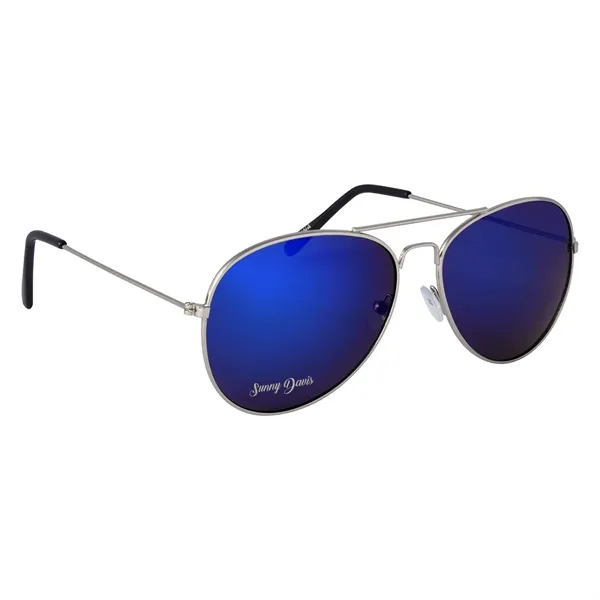 Color Mirrored Aviator Sunglasses - Color Mirrored Aviator Sunglasses - Image 4 of 8