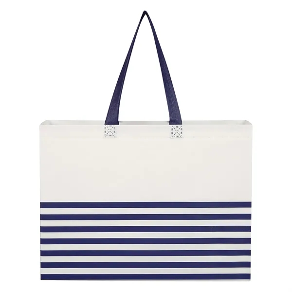 Non-Woven Horizontal Stripe Tote Bag - Non-Woven Horizontal Stripe Tote Bag - Image 16 of 16