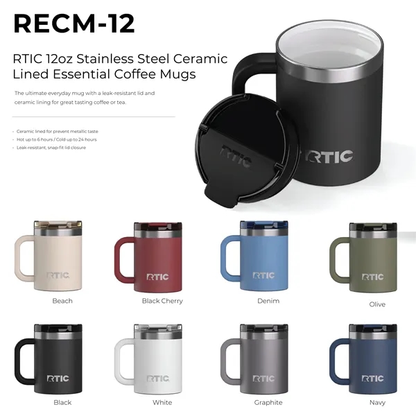 RTIC 12oz Stainless Steel Ceramic-Lined Essential Coffee Mug - RTIC 12oz Stainless Steel Ceramic-Lined Essential Coffee Mug - Image 1 of 37