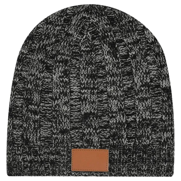 Knit Beanie With Leather Tag - Knit Beanie With Leather Tag - Image 3 of 7