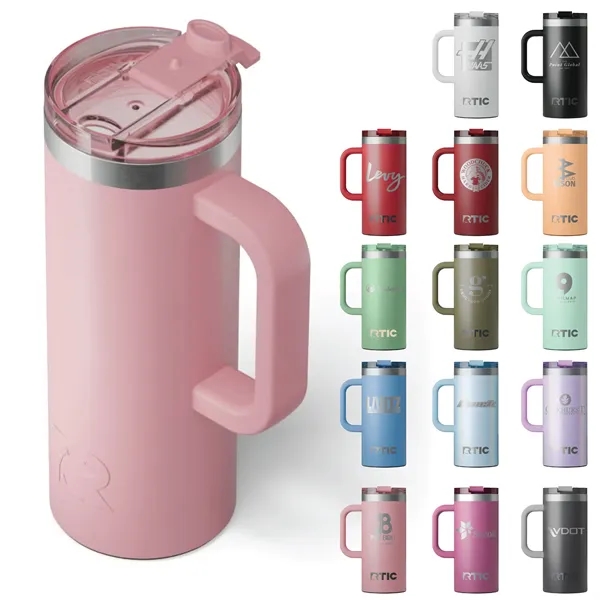 RTIC 16oz Ringed Stainless Steel Ceramic Lined Travel Mugs - RTIC 16oz Ringed Stainless Steel Ceramic Lined Travel Mugs - Image 0 of 43
