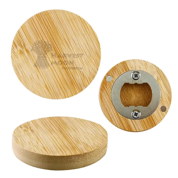 Bamboo Bottle Opener Magnet - Bamboo Bottle Opener Magnet - Image 2 of 2