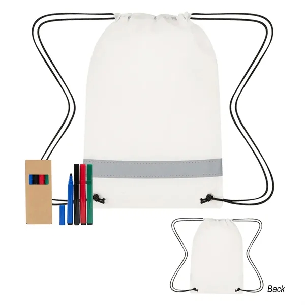 Lil' Bit Reflective Non-Woven Coloring Drawstring Bag Wit... - Lil' Bit Reflective Non-Woven Coloring Drawstring Bag Wit... - Image 2 of 2
