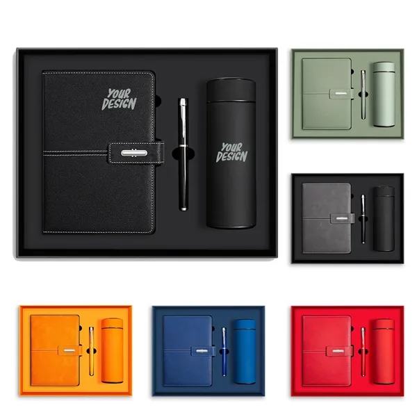 Premium Corporate Gift Set: Insulated Mug, Pen, A5 Notebook - Premium Corporate Gift Set: Insulated Mug, Pen, A5 Notebook - Image 0 of 6