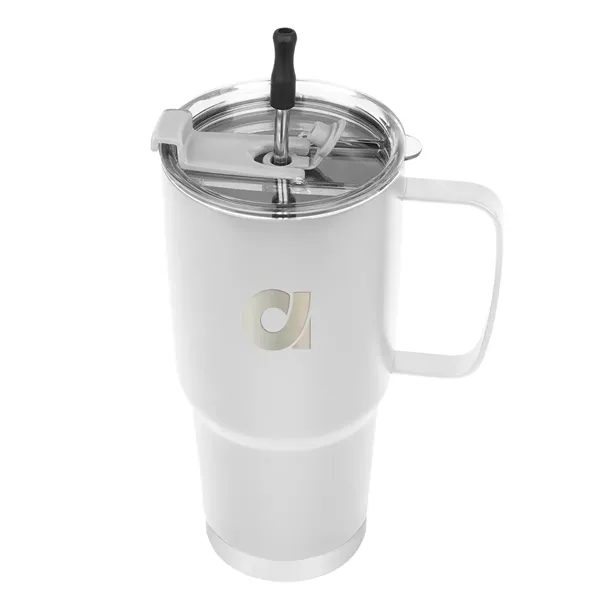 30 Oz. Lisbon Stainless Steel Tumbler With Straw - 30 Oz. Lisbon Stainless Steel Tumbler With Straw - Image 12 of 13