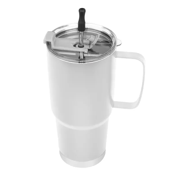 30 Oz. Lisbon Stainless Steel Tumbler With Straw - 30 Oz. Lisbon Stainless Steel Tumbler With Straw - Image 13 of 13