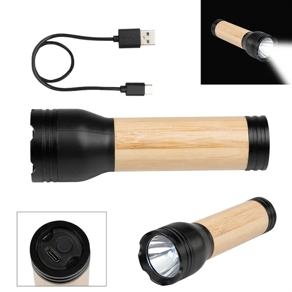 Bamboo Rechargeable LED Flashlight - Bamboo Rechargeable LED Flashlight - Image 2 of 2